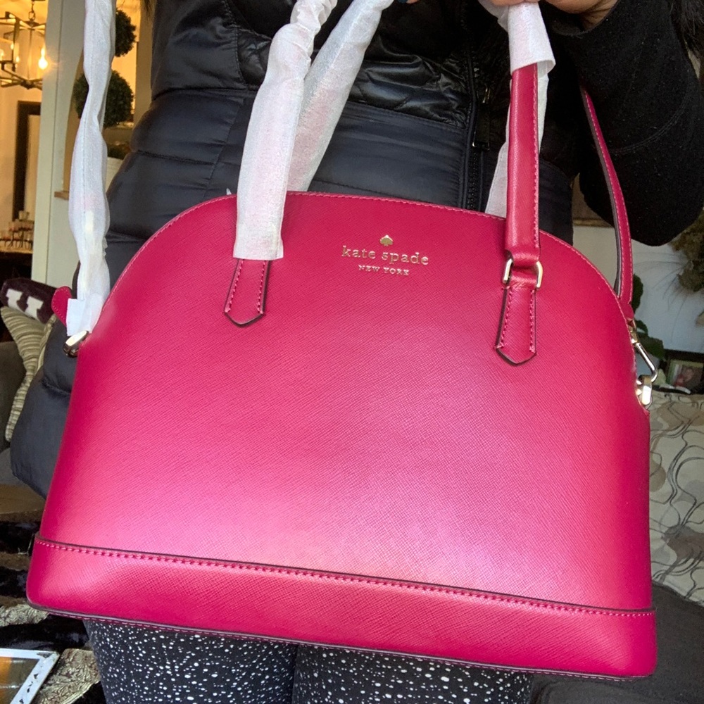 Authentic KATE SPADE leather top zip satchel/crossbody - Picture 1 of 13